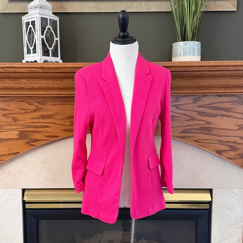 Riley & Rae Pink Waffle Knit Blazer‎ Size Small NWOT 2399500